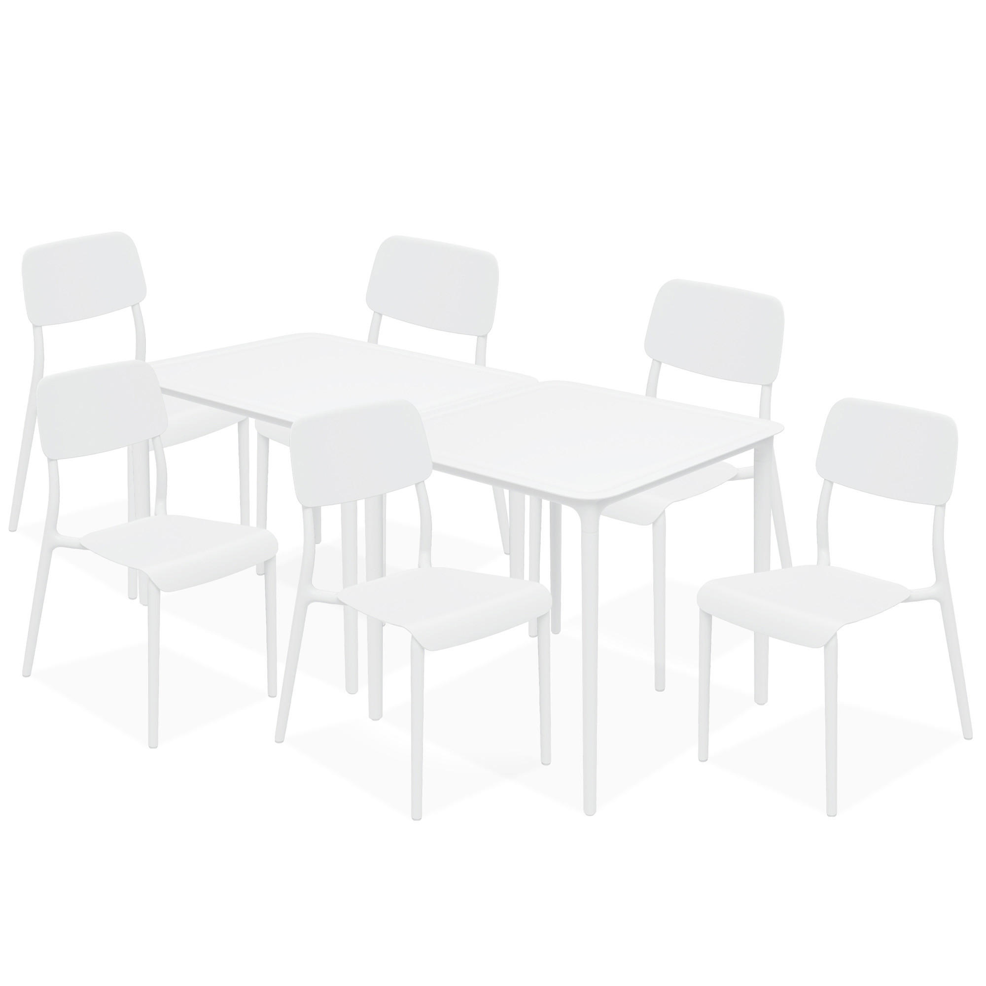 GARTENMÖBEL-SET GALIO, 8-tlg - Weiß, Kunststoff - KONSIMO®