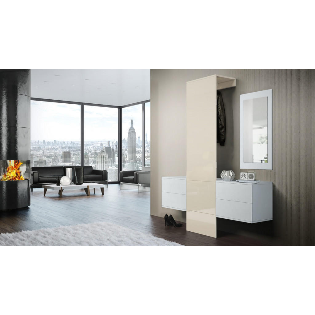 Thumbnail - Vladon Garderobe, Creme, Holzwerkstoff, 157x193x35 cm, Garderobe, Garderoben-Sets & Serien, Garderoben-Sets