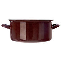EMAILLIERTOPF Brown mit Griffen braun - Braun, Metall (24cm) - Orion 