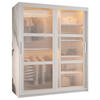SCHWEBETÜRENSCHRANK 200/150/62 2-türig - Silberfarben/Weiß, Holz/Kunststoff (150/200/62cm) - Abiks Möbel