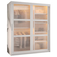 SCHWEBETÜRENSCHRANK 200/150/62 2-türig - Silberfarben/Weiß, Holz/Kunststoff (150/200/62cm) - Abiks Möbel