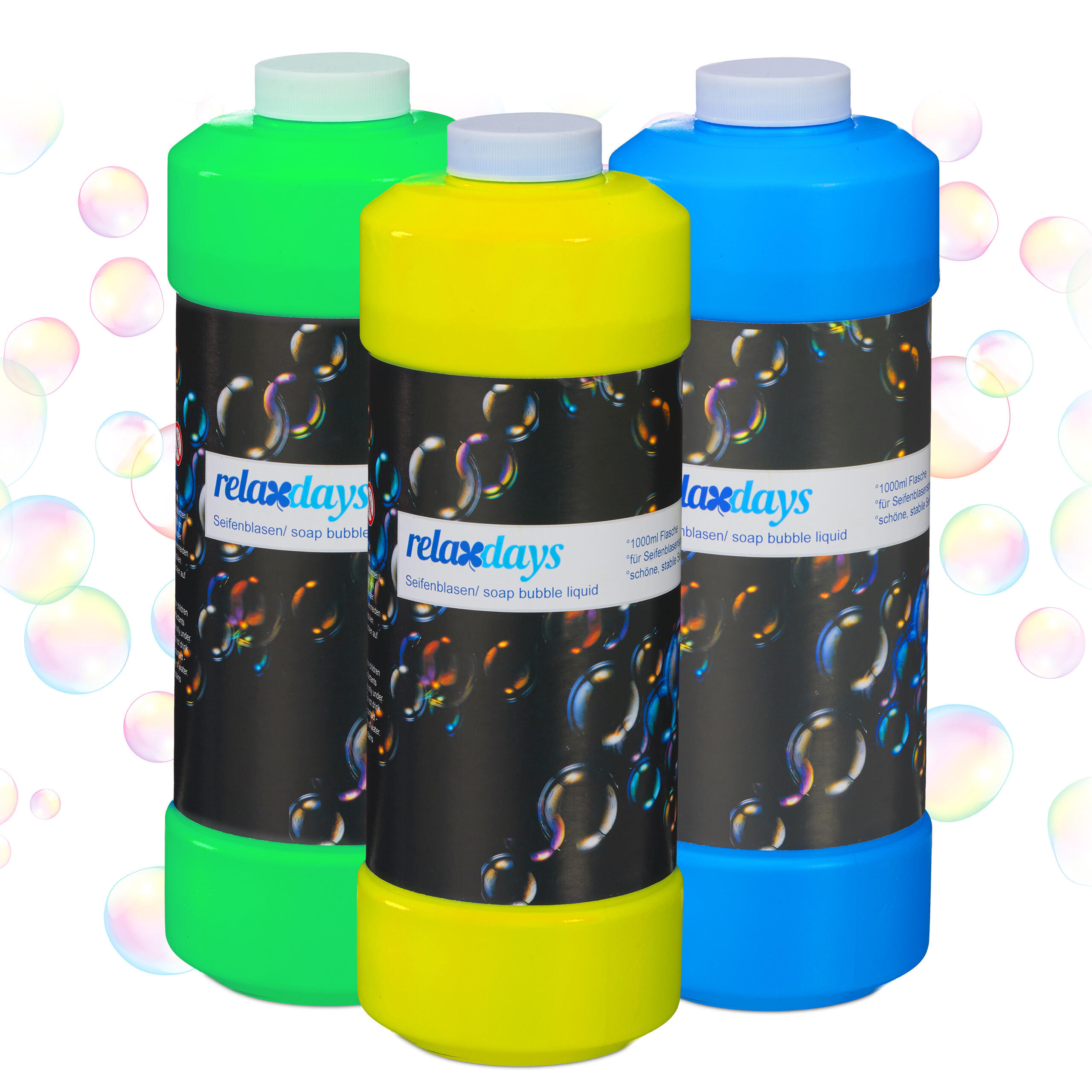 3XSEIFENBLASEN-NACHFÜLLFLASCHE - Multicolor, Kunststoff (8/23/8cm) - Relaxdays
