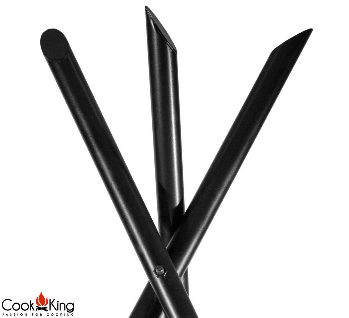 PREMIUM Schwenkgrill „TIPI“ 210 cm - Grillrost aus Rohlstahl 70 cm - Schwarz, Metall (100/210/100cm) - Cook King