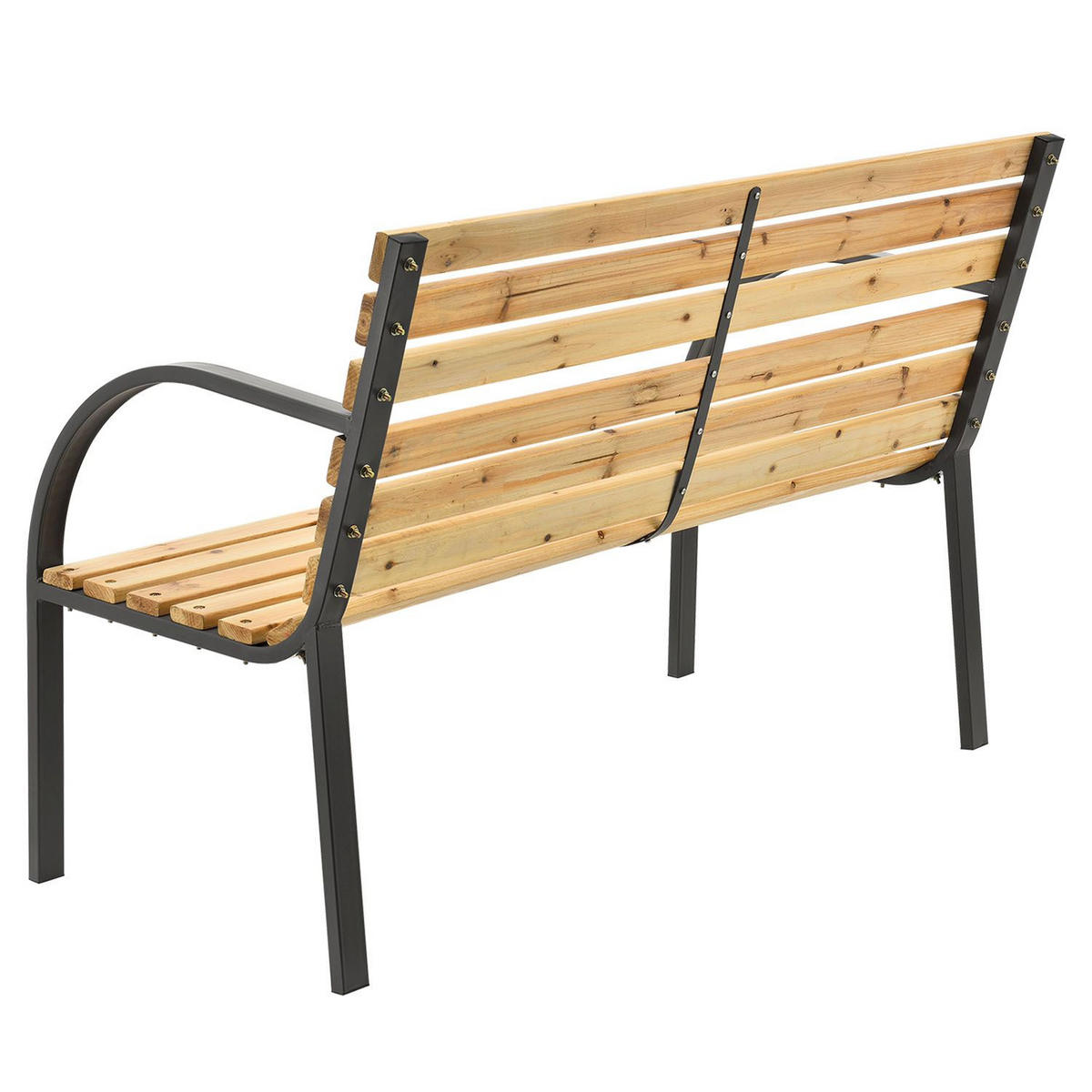 GARTENBANK Modena 2-Sitzer - Braun, Holz (120/82/62cm) - Juskys