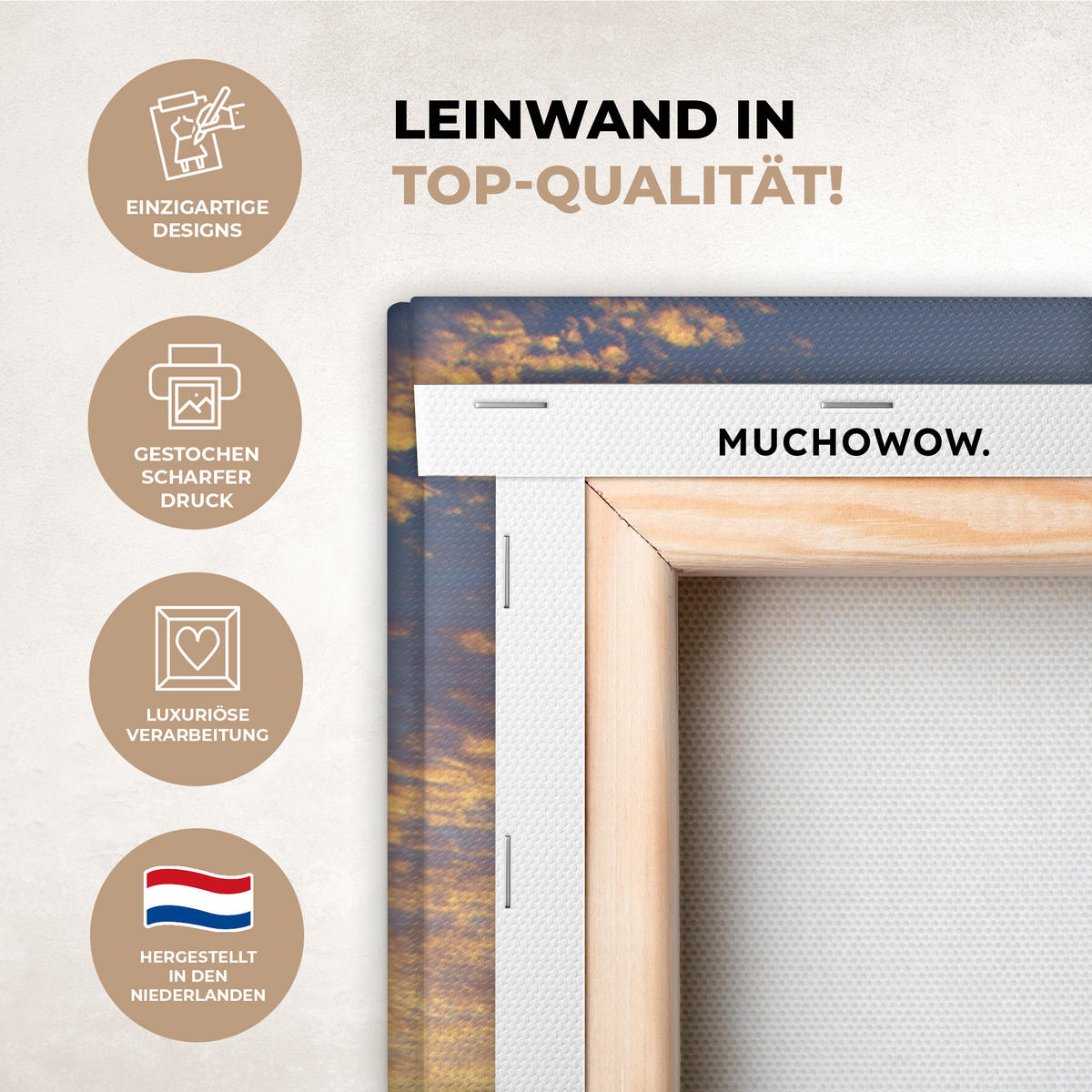 LEINWANDBILD Strand - Sonnenuntergang - Meer Wandbild Wohnzimmer 60x80 cm - Gelb, Textil (60/80cm) - MuchoWow