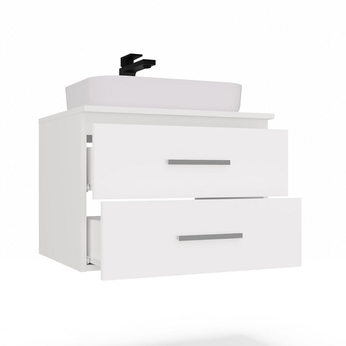 SKŘÍŇKA POD UMYVADLO Bílá 60/45/50 - bílá, kompozitní dřevo (60/45/50cm) - RAUMHIRSCH FURNITURE