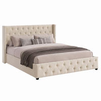 POLSTERBETT mit Bettkasten 140x190 cm Samt Beige - Beige, Metall (140/190cm) - Meubliv