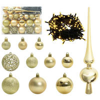 WEIHNACHTSKUGELSET 61 -teilig Gold Kunststoff - Goldfarben, Kunststoff (6/27/6cm) - vidaXL