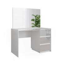 SCHMINKTISCH Marla Weiß Hochglanz 120 cm mit 3 Schubladen und Spiegel - Weiß Hochglanz, Holzwerkstoff (120/78.6/60cm) - Vicco