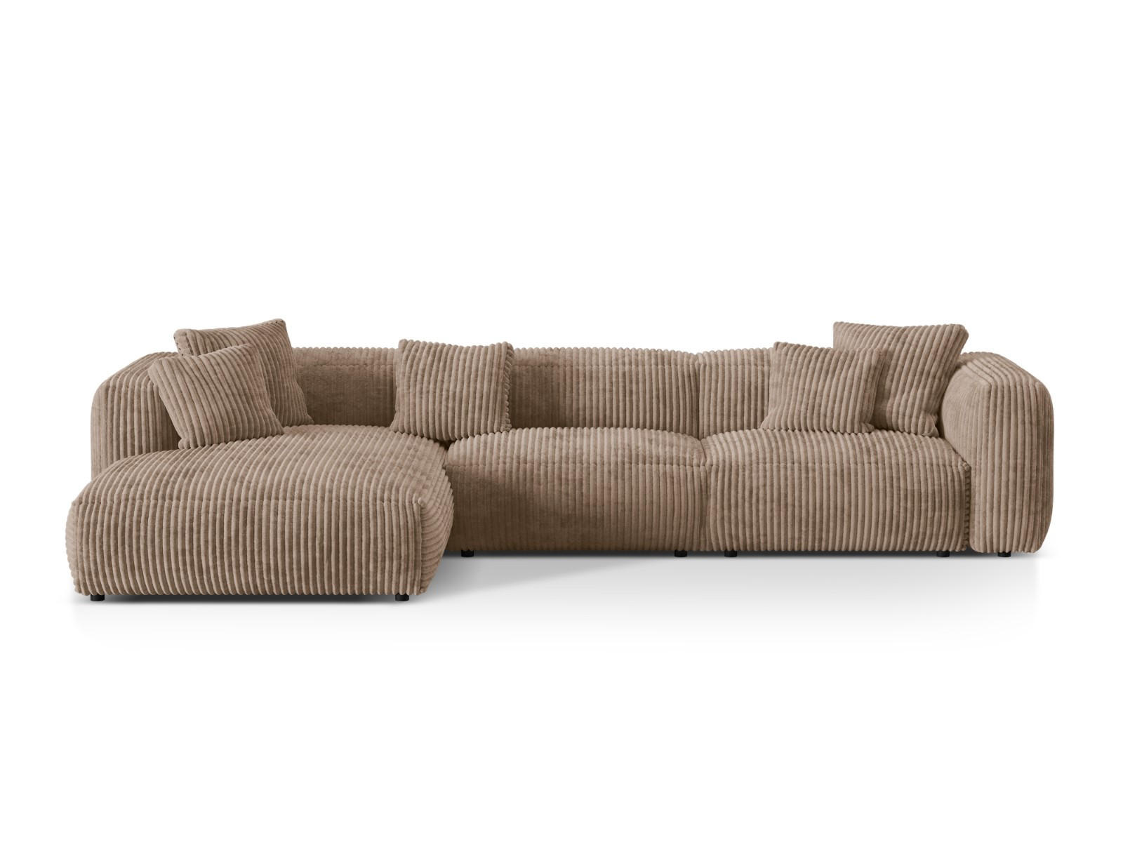 ECKSOFA modular links Martina aus Cord eichel 3 Sitzplätze - Rotbraun, Textil (176/332cm) - Micadoni