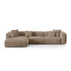 ECKSOFA modular links Martina aus Cord eichel 3 Sitzplätze - Rotbraun, Textil (176/332cm) - Micadoni