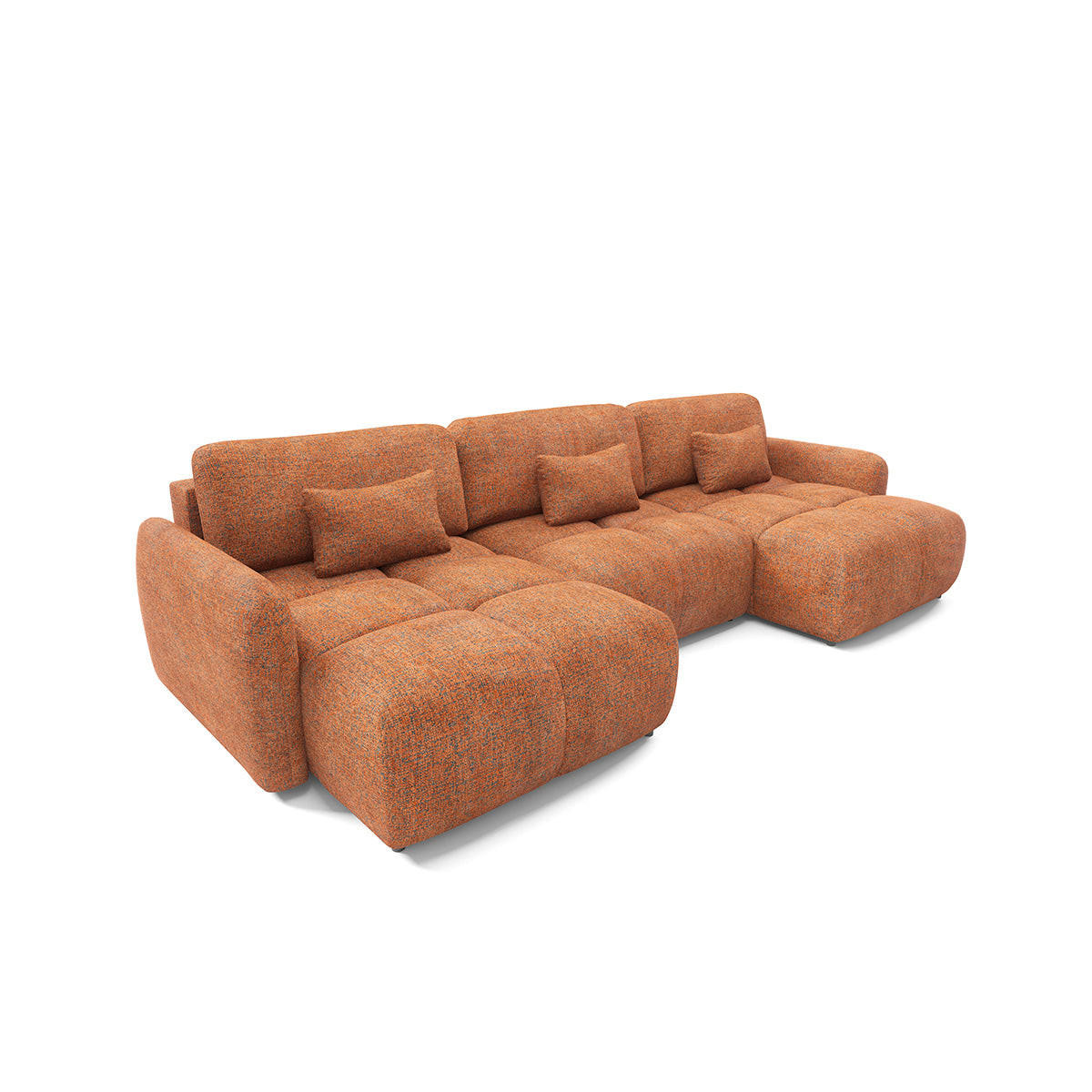 PANORAMASOFA 5 Sitzplätze Orange - Orange, Holz (240/95/165cm) - Petits-meubles