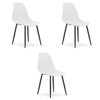 ESSZIMMERSTUHL 3-er Set KALEO weißer Sitz, schwarze Beine - Schwarz/Weiß, Kunststoff (46/84/51cm) - Valora