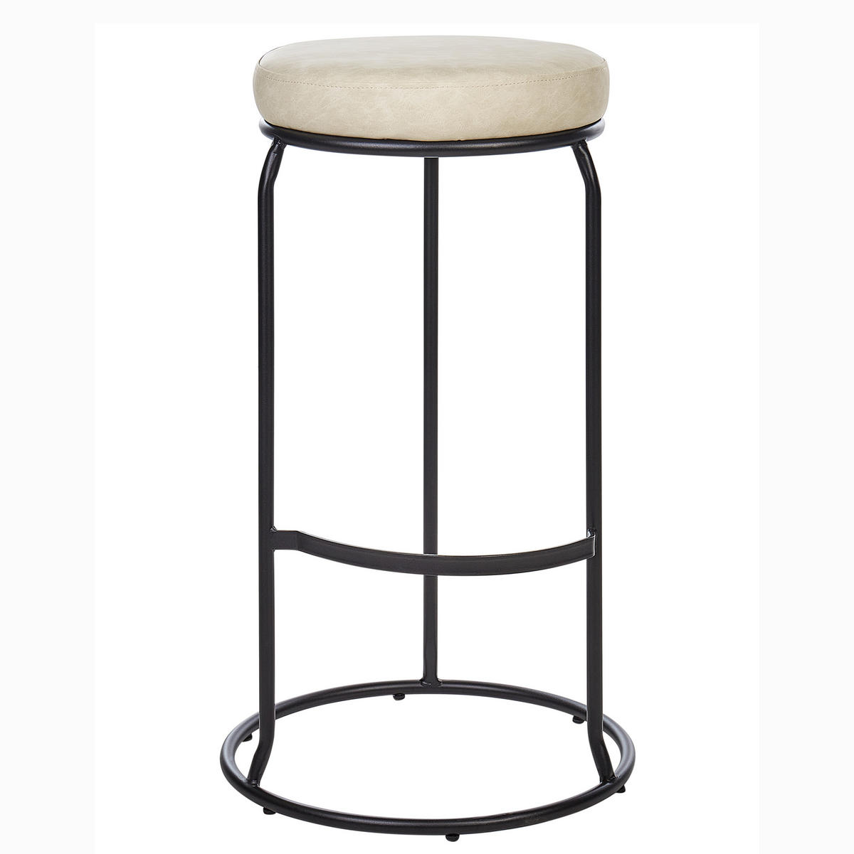 SCAUN DE BAR set de 2 piele ecologică bej deschis Milroy - bej, material plastic (43/74/43cm) - Beliani