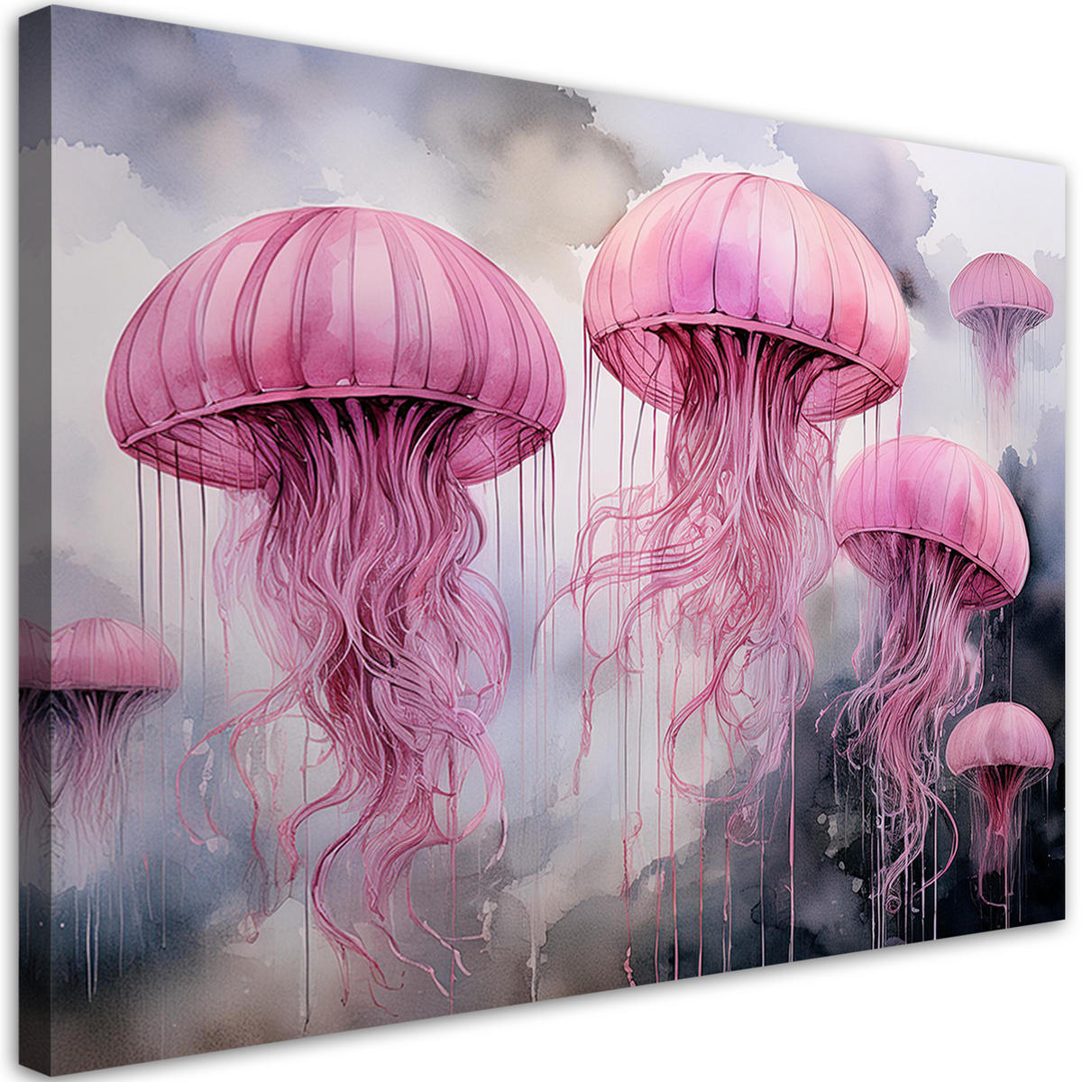 WANDBILD rosa qualle - Pink, Textil (60/40cm) - Feeby