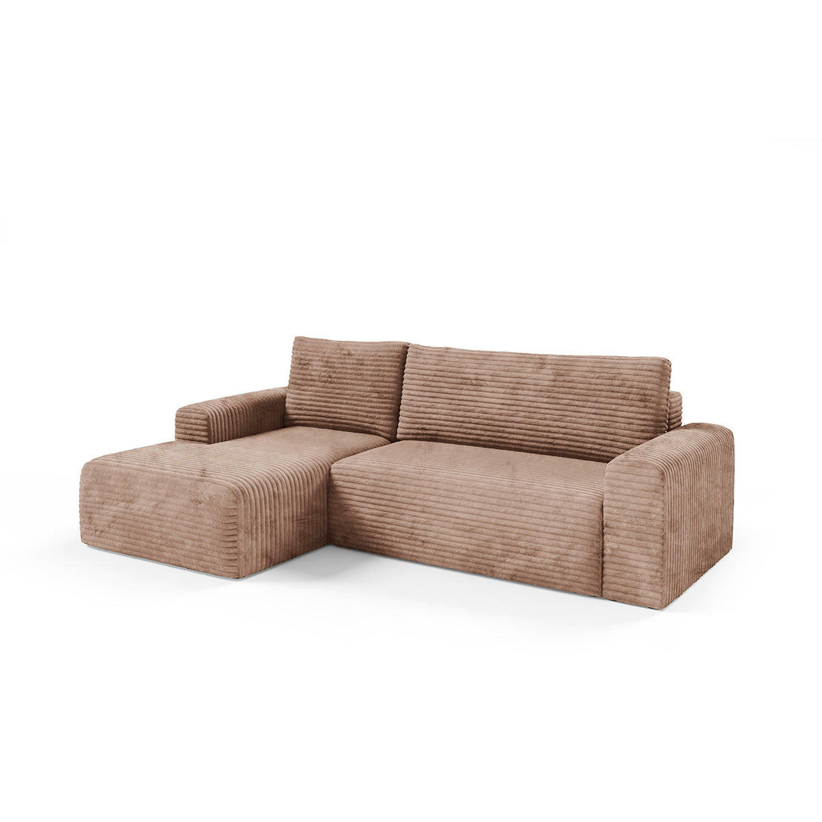 ECKSOFA Romeo 3 Sitzplätze Hellbraun - Braun, Holz (268/163cm) - Petits-meubles