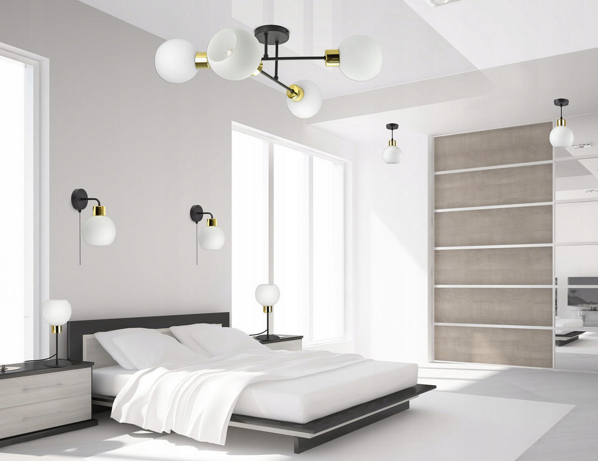 DECKENLEUCHTE Milano Glass - Goldfarben/Schwarz, Glas/Metall (72/72/25cm) - kiki design