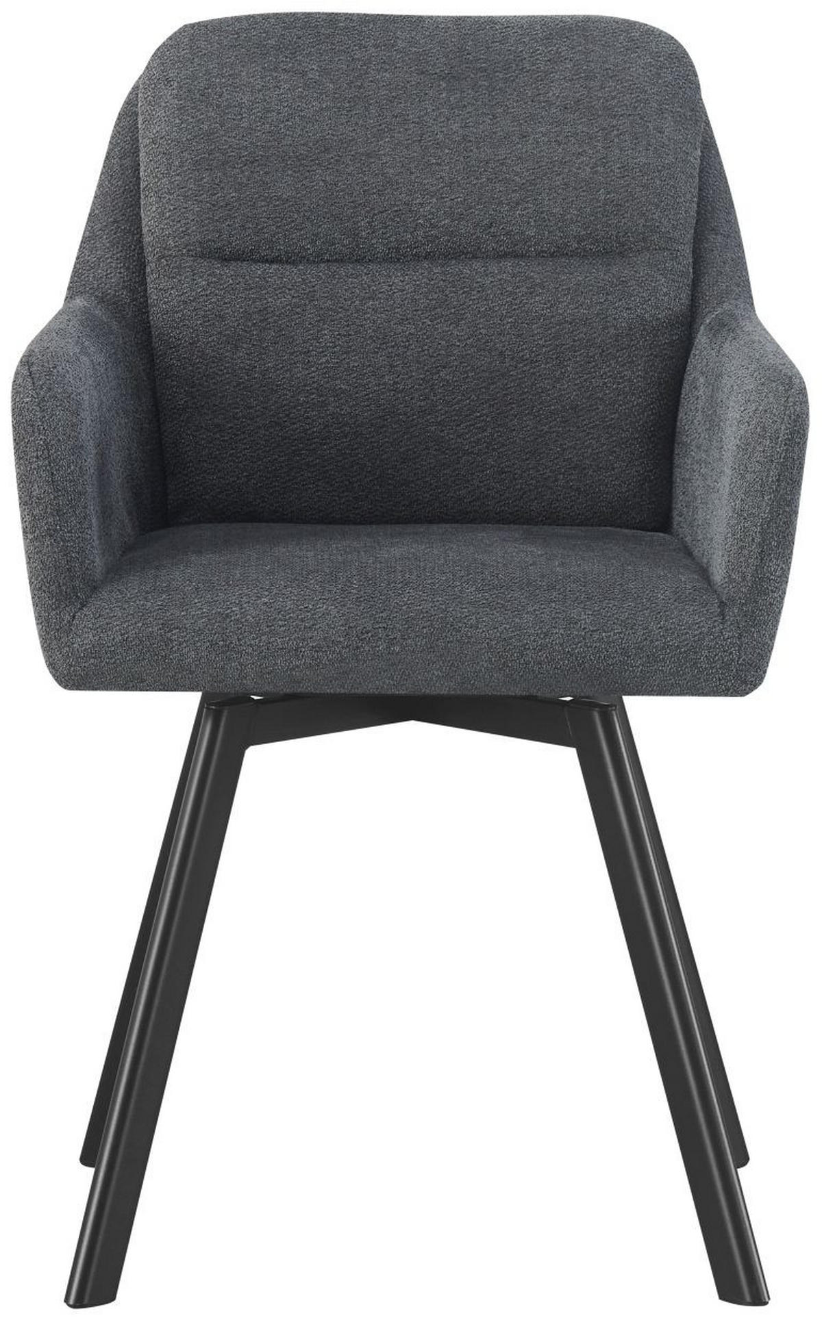 ARMLEHNENSTUHL Sophie anthrazit 2er Set - Anthrazit/Schwarz, Textil/Metall (53/87/62cm) - Xonox