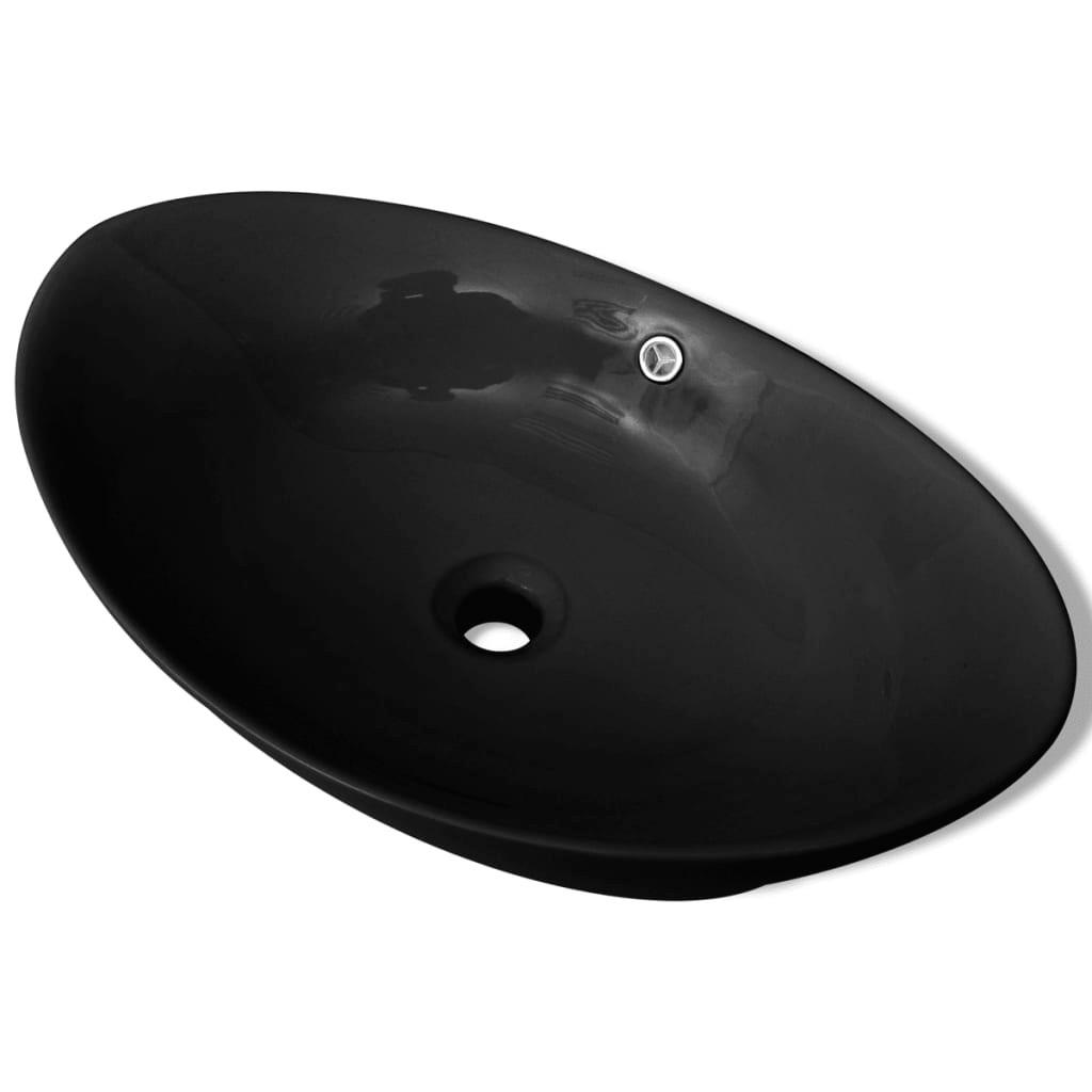WASCHBECKEN Kouns 59/38.5/19 cm - Schwarz, Keramik (59/19/38.5cm) - Nettlife