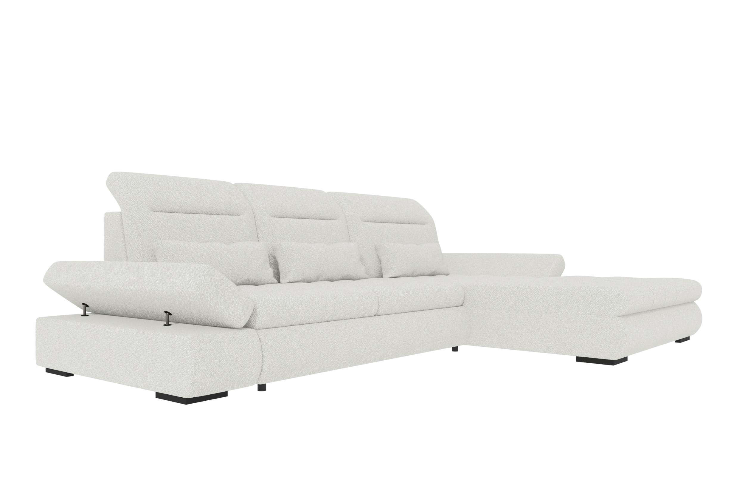 ECKSOFA Toscana Plus Strukturstoff inkl. Schlaffunktion - Creme, Textil (300/179cm) - 99rooms