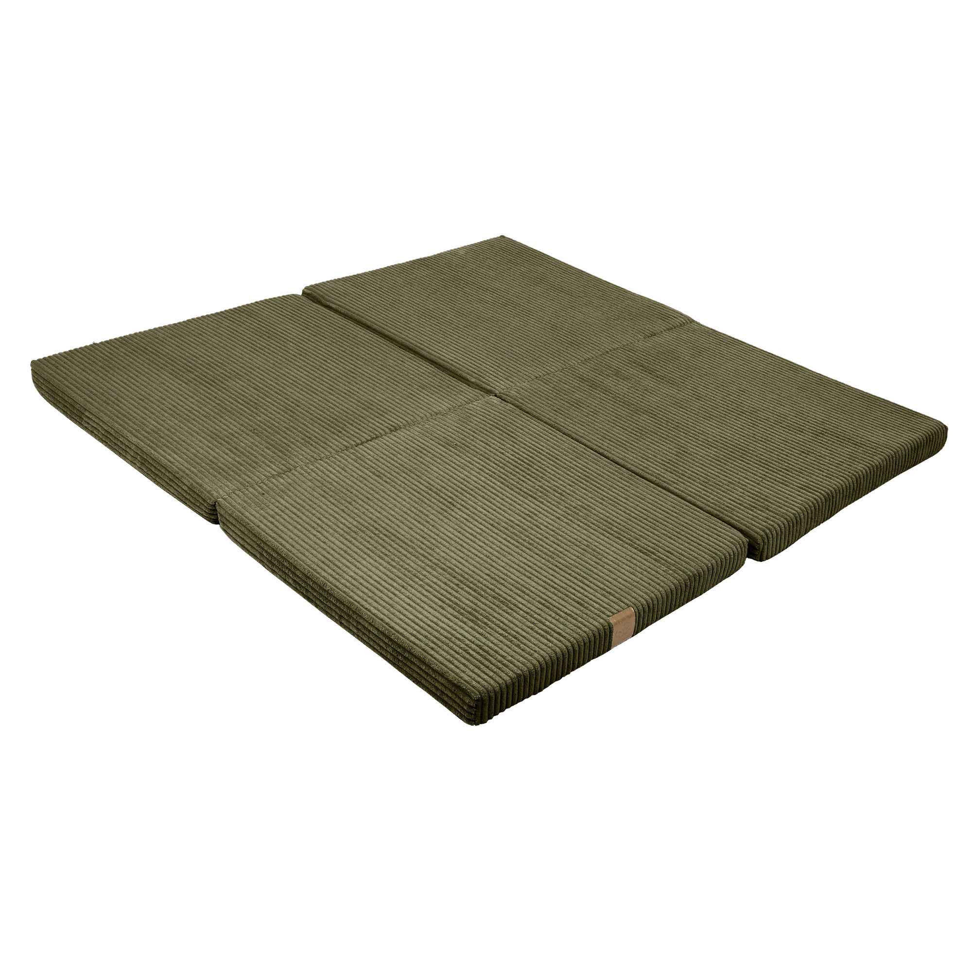 SPIELMATTE für Kinder, Quadratische, Aesthetic, Khaki - Dunkelgrün, Textil (120/120cm) - MeowBaby