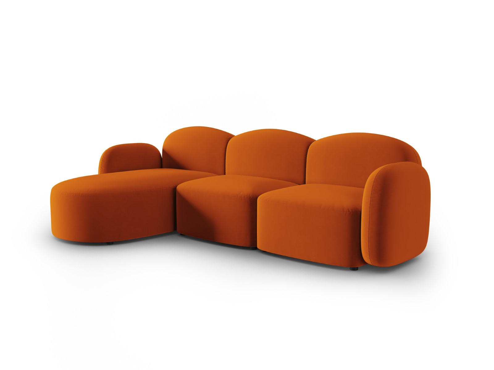 ECKSOFA links Blair aus Samt terrakotta 4 Sitzplätze - Terra cotta, Textil (155/272cm) - Micadoni