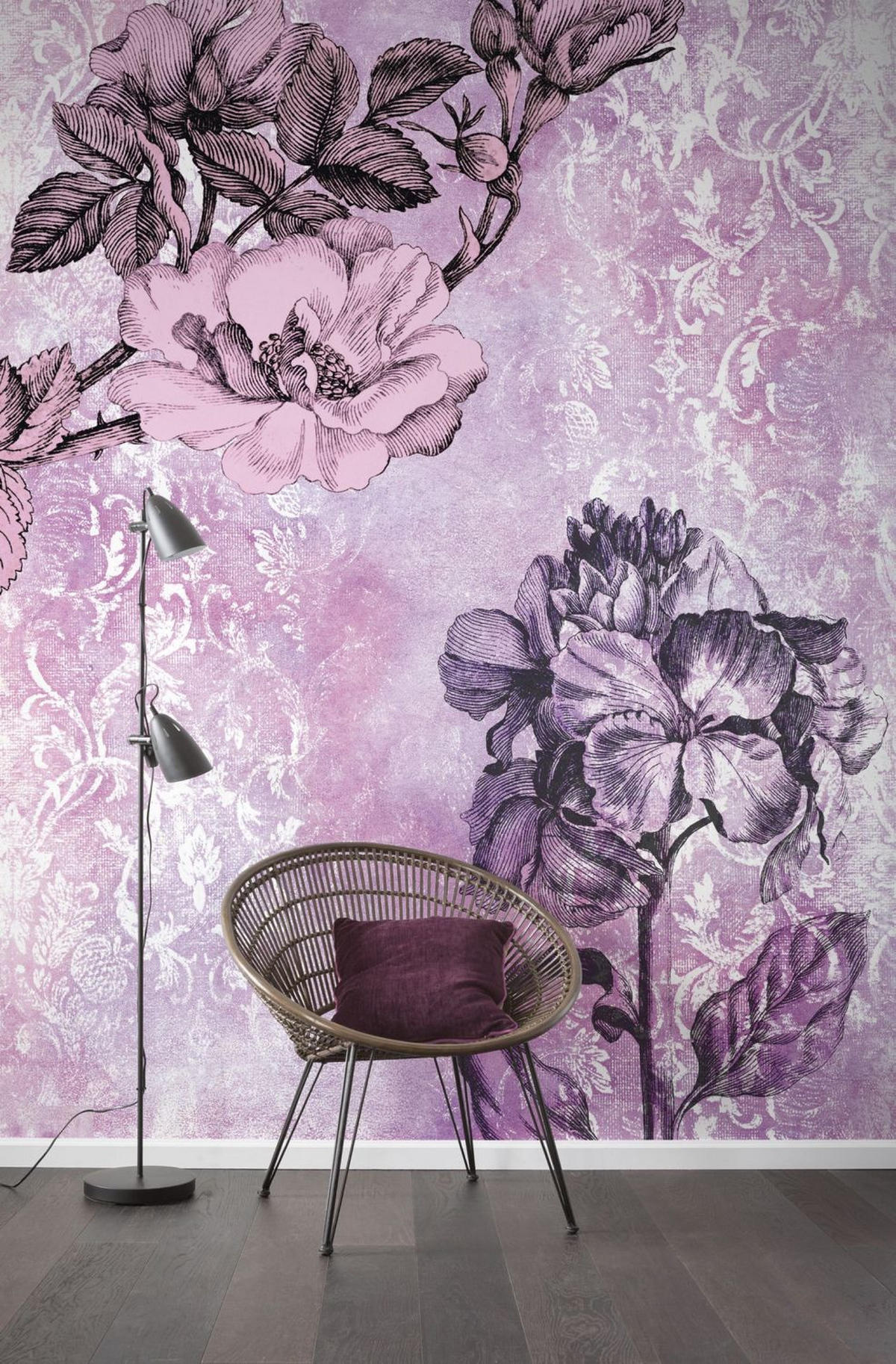FOTOTAPETE Barock 200 x 250 cm - Pink, Papier (200/250cm) - Sanders & Sanders