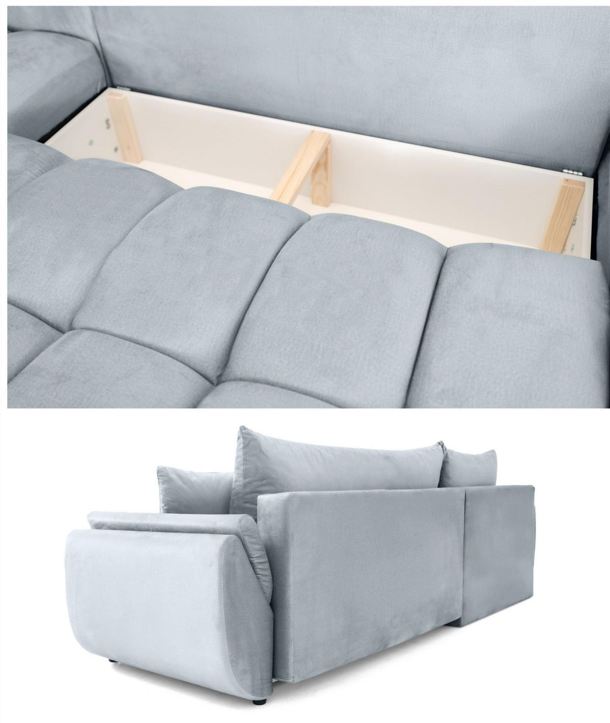 ECKSOFA Collin Mit Schlaffunktion - Hellgrau, Holzwerkstoff/Textil (280/185cm) - Fun Möbel