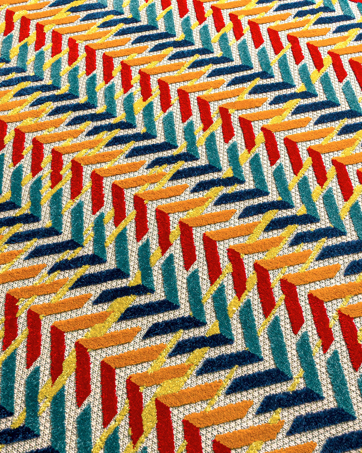 TEPPICH In-& Outdoor Fano Frecce Mazovia 120x170cm Blau Orange Abstrakt Kurzflor - Multicolor, Textil (120/170cm) - Mazovia