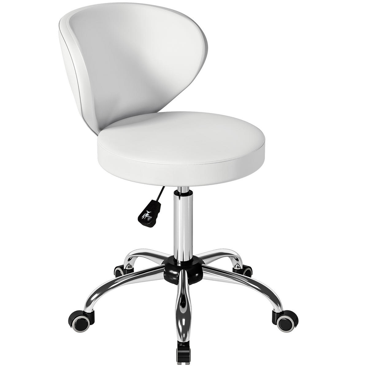 BÜROHOCKER DE-18038 höhenverstellbar 73-88 cm, gepolstert Weiß - Weiß, Metall (45/88/54cm) - ComfortXL
