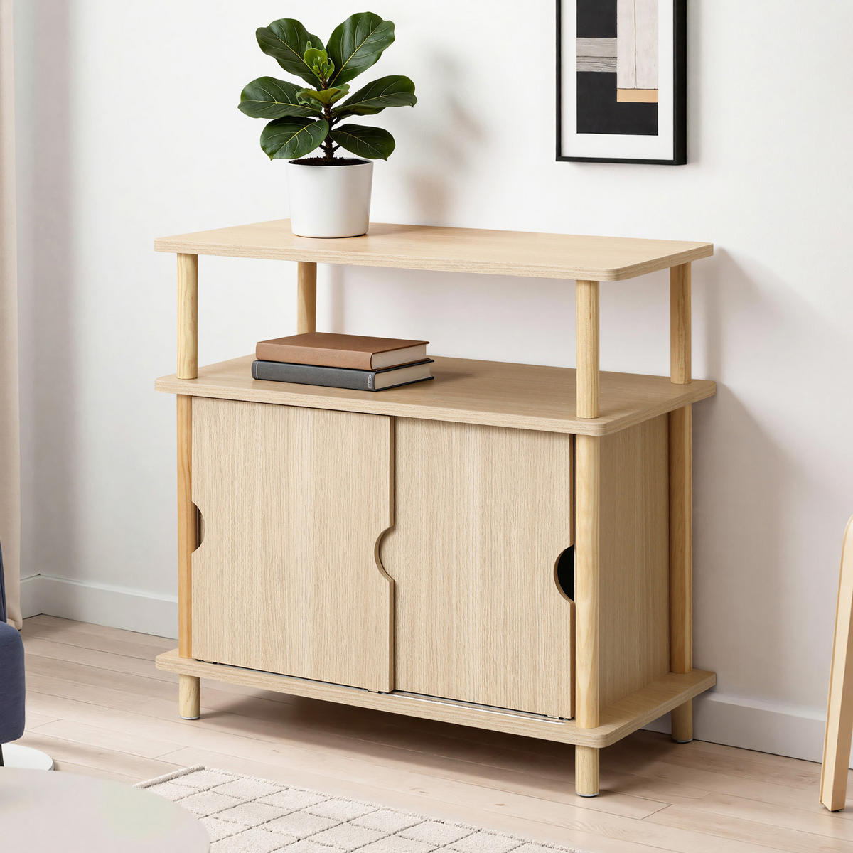 SIDEBOARD | B60 x T35 x H60 cm - Eichefarben, Holz/Holzwerkstoff (60/60.5/35cm) - Hometopia