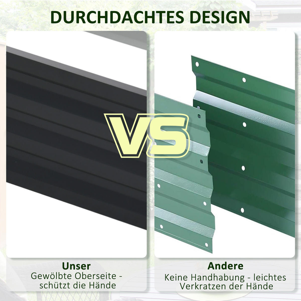 HOCHBEET aus Stahl, Rostfrei Blumenkasten, Kräuterbeet für Garten, Balkon, Grau - Grau, Metall (60/30.5/120cm) - Outsunny