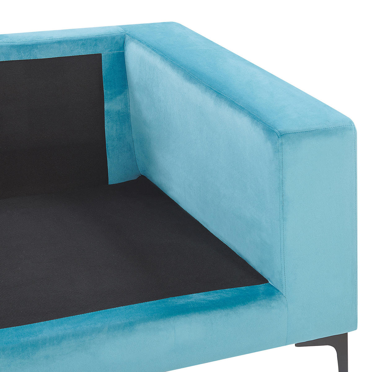 3-SITZER-SOFA Samtstoff Hellblau Vadstena - Hellblau, Textil (215/82/87cm) - Beliani