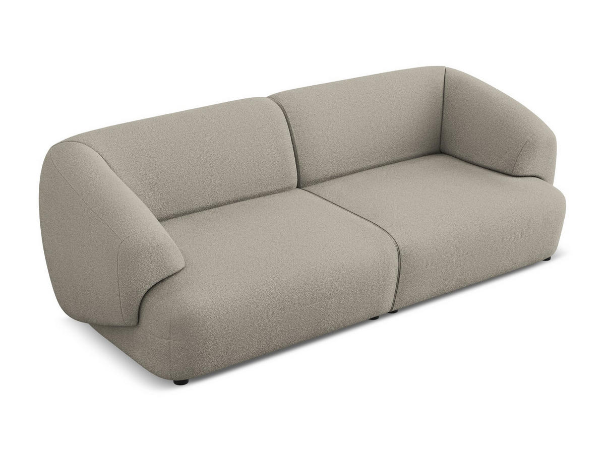 4-SITZER-SOFA Bouclé Stoff Beige - Beige/Schwarz, Kunststoff/Textil (232/81/98cm) - Makamii