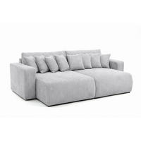SCHLAFSOFA, Cordstoff Poso, Grün, PIANO DOUBLE - Hellgrau, Holz (246/83/145cm) - Kaiser Möbel