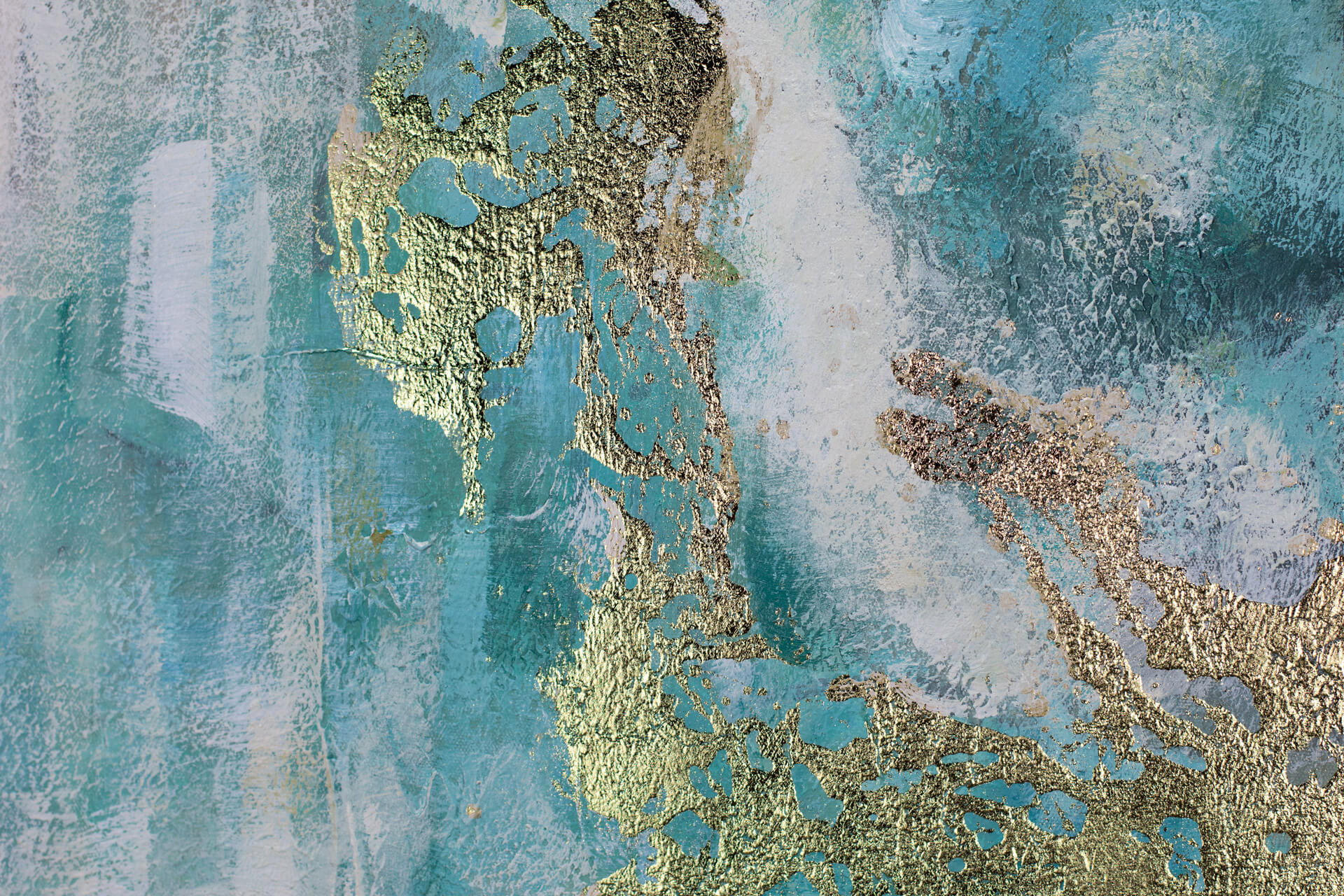 ACRYLBILD HANDGEMALT 60/60 cm - Blau/Goldfarben, Holz/Textil (1.1/60cm) - KUNSTLOFT