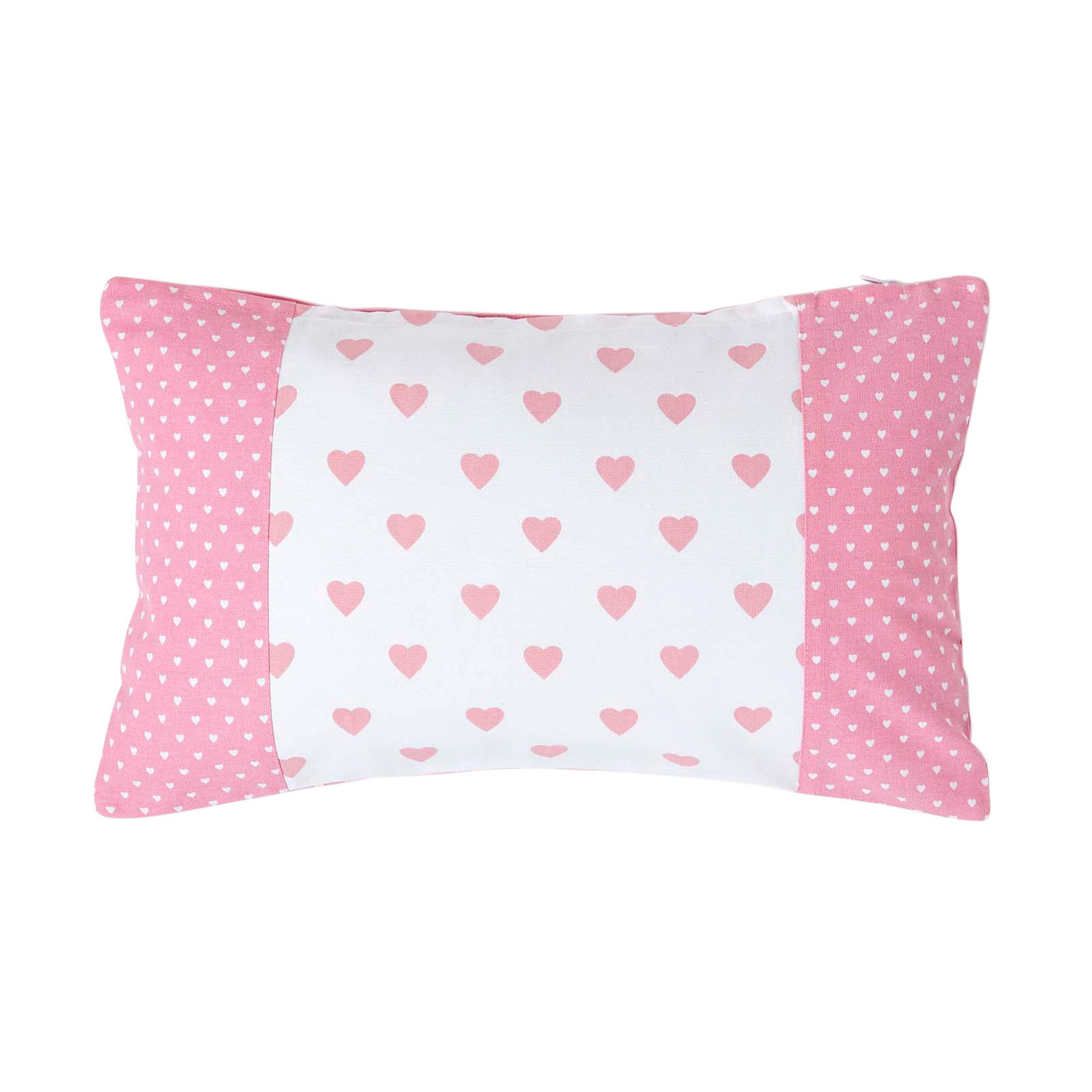 PATCHWORK-KISSENHÜLLE Herzen 30/50 cm - Rosa, Textil (30/50cm) - Homescapes