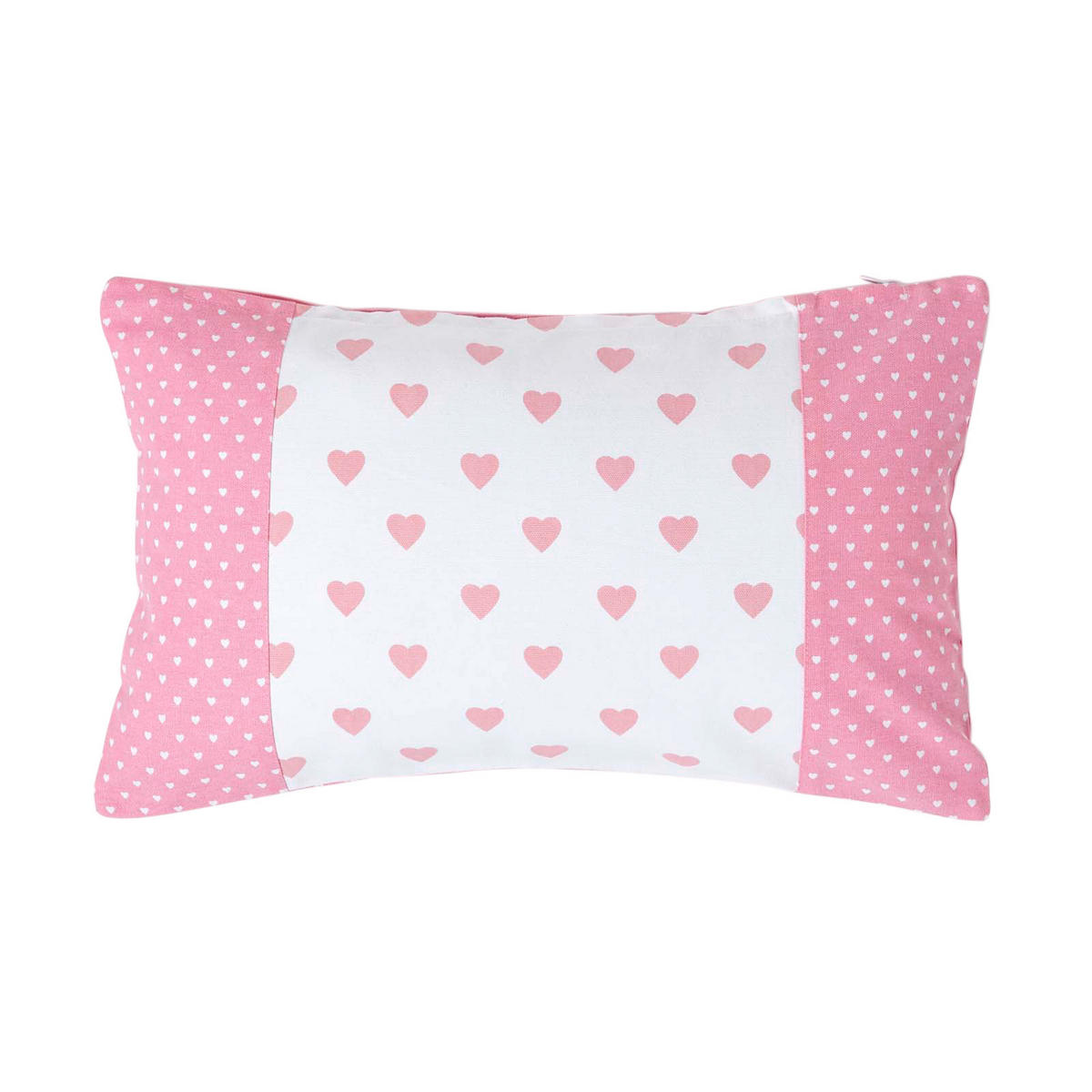 PATCHWORK-KISSENHÜLLE Herzen 30/50 cm - Rosa, Textil (30/50cm) - Homescapes