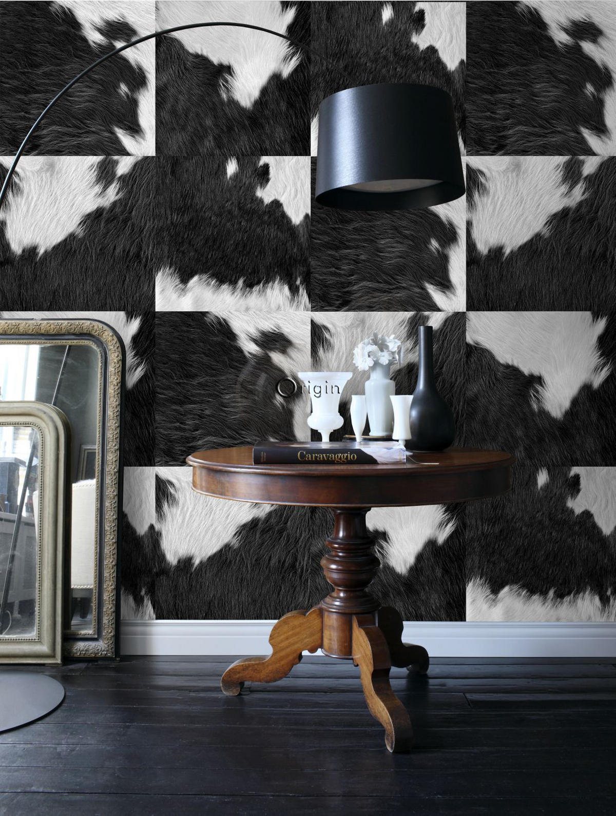 XXL-VLIESTAPETE Kuhfell-Optik 50 x 900 cm - Schwarz, Papier (50/900cm) - Origin Wallcoverings