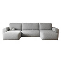 ECKSOFA Hellgrau U ILO Mit Bettkasten Und Schlaffunktion - Grau, Textil (374/177cm) - Sepro Meble