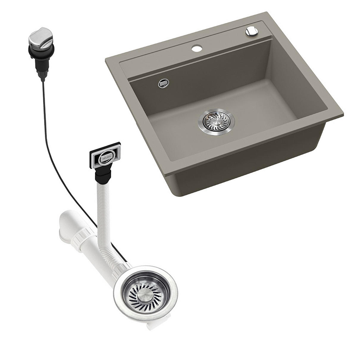 UMYVADLO Paris Beton - šedá, keramika (57/20/51cm) - Bergstroem