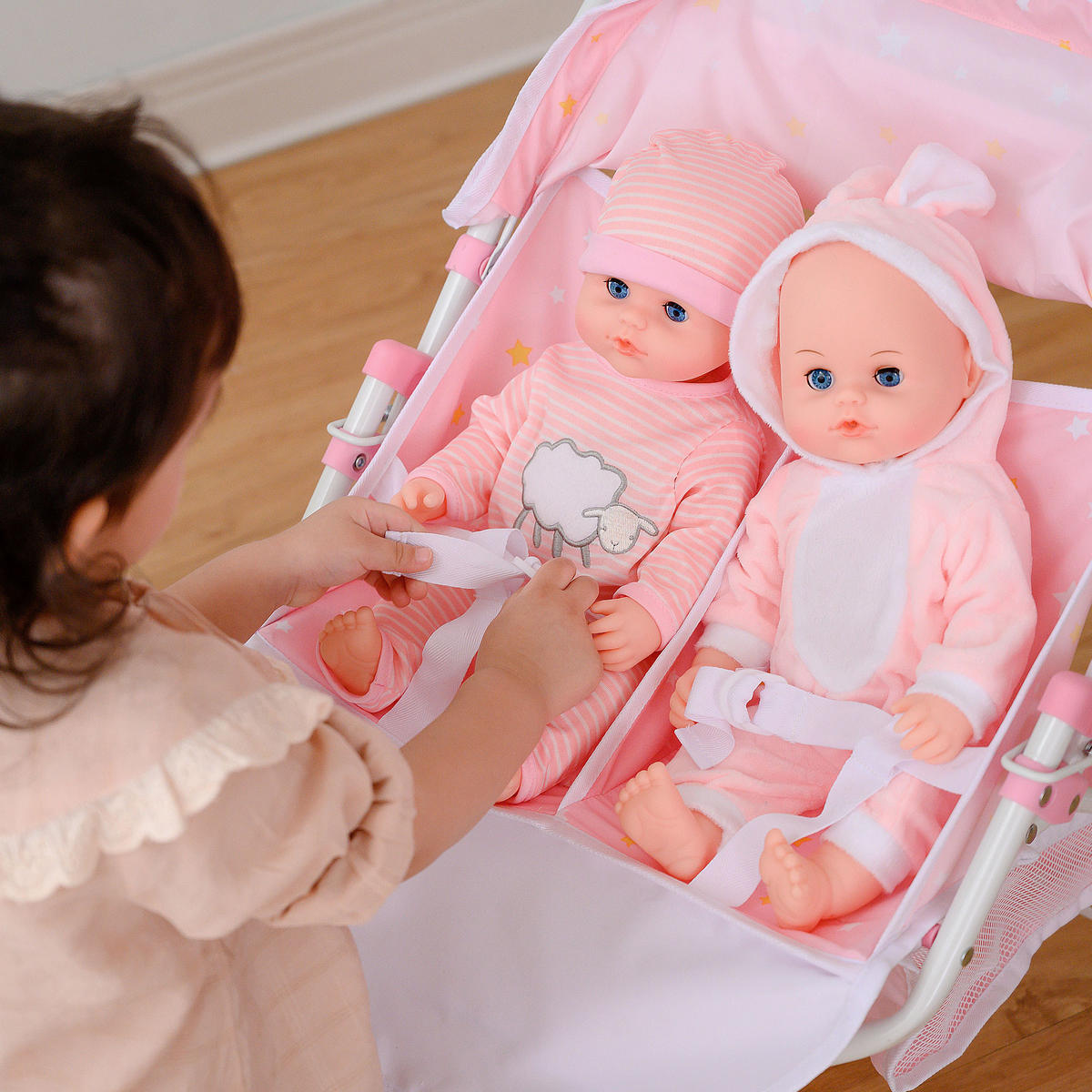 PUPPENWAGEN, Rosa, 49cm - Pink, Holzwerkstoff (65/49/60cm) - Teamson Kids
