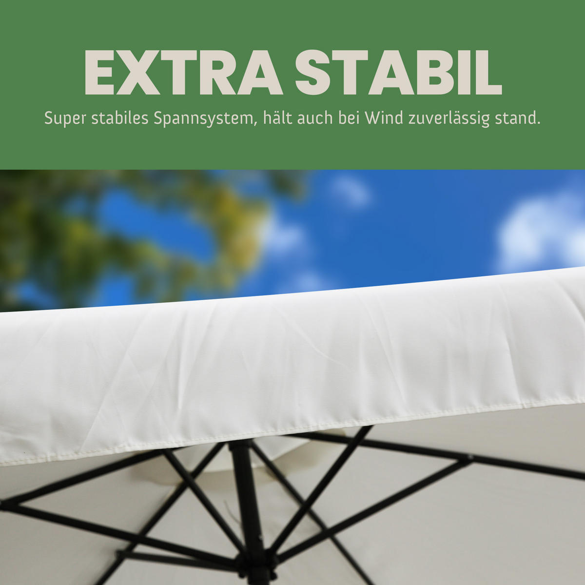 GARTENSCHIRM ⌀ 300cm Aluminium mit Kurbel - Creme, Metall (300/300cm) - Bestlivings