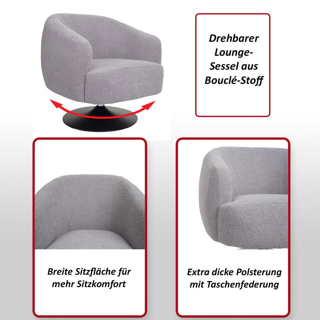 Thumbnail - MCW Lounge-Sessel, Weiß, Textil, 75x78x83 cm, Wohnzimmer, Sessel, Polstersessel