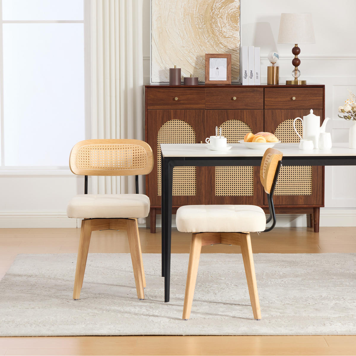 ESSZIMMERSTUHL 2er-Set, Chenille, Beige - Beige, Textil (50/77/43cm)