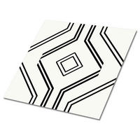 FLIESENAUFKLEBER 9 Stück 30x30 cm selbstklebend Geometrische Linien - Schwarz, Textil (30/1.6/30cm) - TULUP