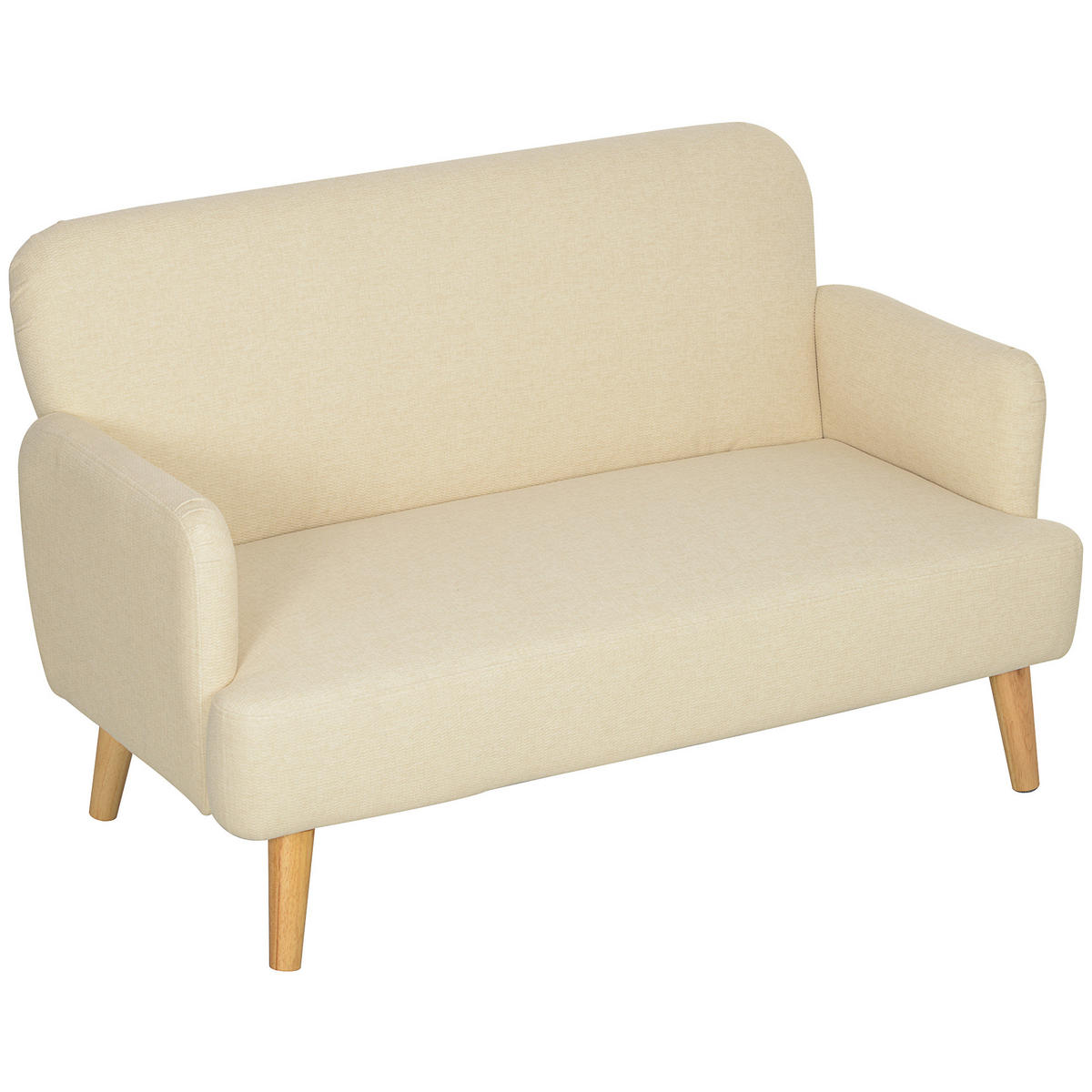 ZWEISITZER-SOFA DE-06460 kompakt, hautfreundlicher Bezug, bis 240 kg Cremeweiß - Creme, Holzwerkstoff/Textil (130/79/74cm) - ComfortXL