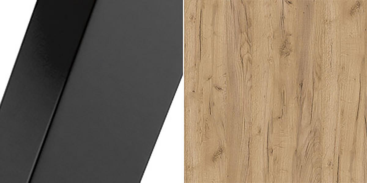 COUCHTISCH Moss Gold Craft Eiche / Schwarz 75 / 75 / 50cm - Eiche Bianco/Schwarz, Holz/Holzwerkstoff (75/75/50cm) - Feldmann-Wohnen