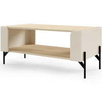 KONFERENČNÍ STOLEK Sorella s otevřenou policí, 90 × 40 cm, do studentského pokoje, macadamia + dub Mavelie - béžová/barva dubu, kompozitní dřevo (40/90/50cm) - Beautysofa