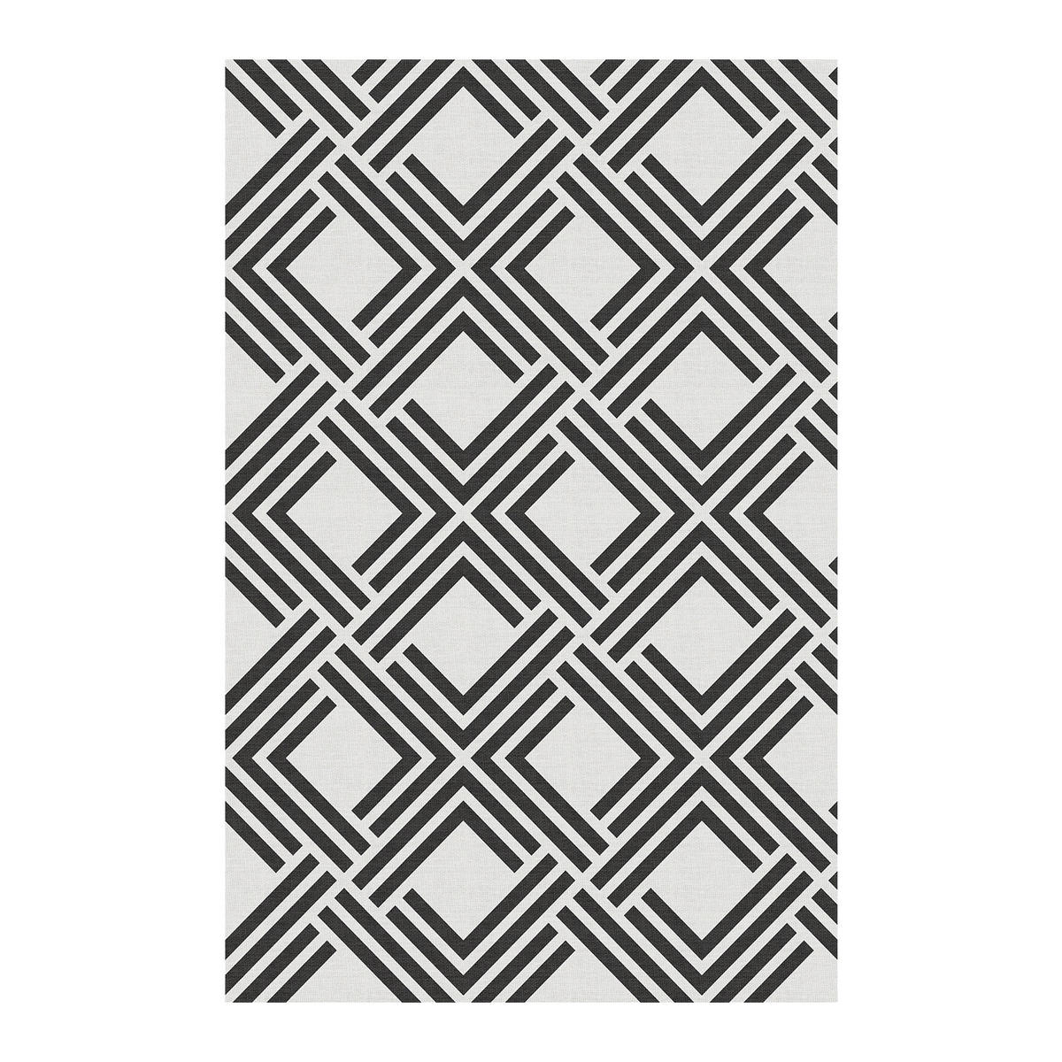 TEPPICH Premium en Vinyle Schwarze Linien 140x200 cm - Schwarz, Kunststoff (140/200cm) - STORESDECO
